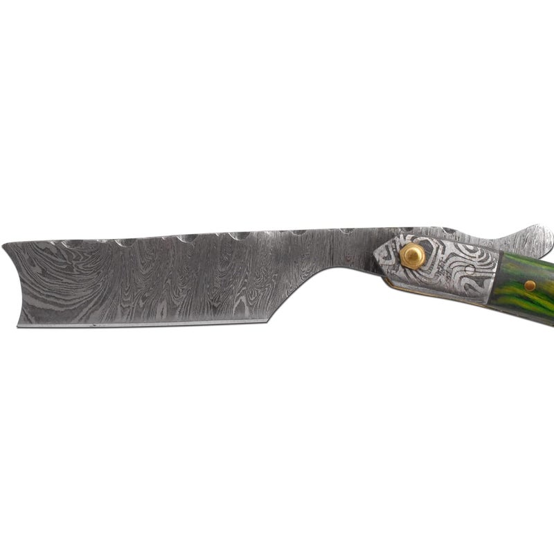 Old Ram Straight Razor | Straight-Edge-Razor Sharp High-Hardness Real Damascus Steel Cutthroat Straight Edge-Blade | Barber Razor - Image 3
